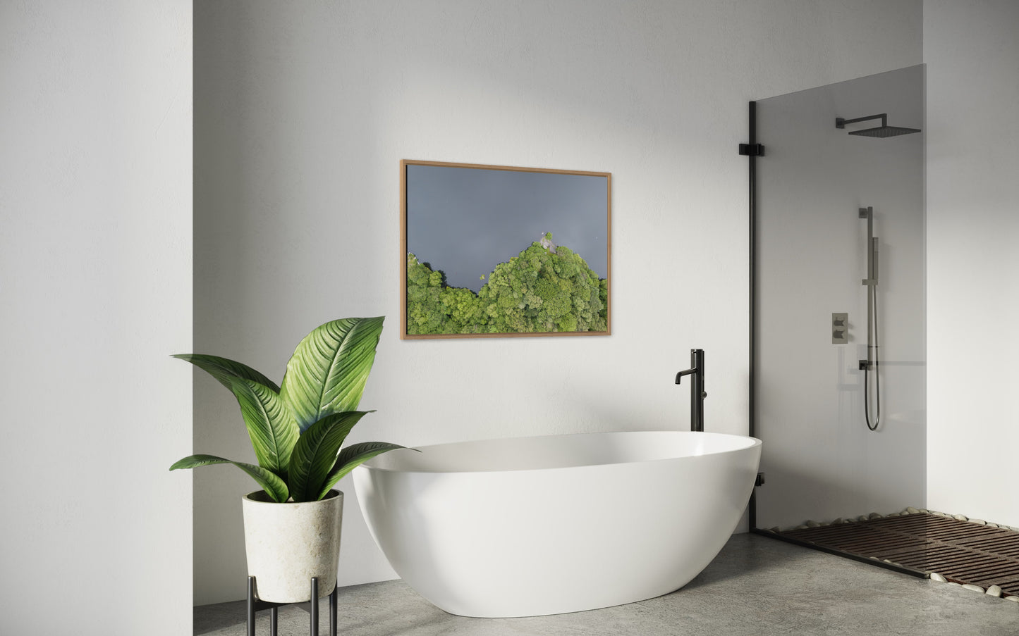 Landskabsbillede fra Stavanger set fra oven. Dronebillede af landskab, natur og arkitektur trykt som plakat eller på lærred til hjemmet