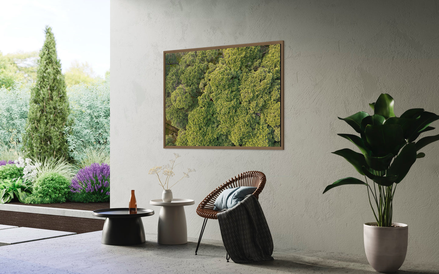 Landskabsbillede taget over en park i Venedig, i Italien. Dronebillede af landskab, natur og arkitektur trykt som plakat eller på fotolærred til hjemmet