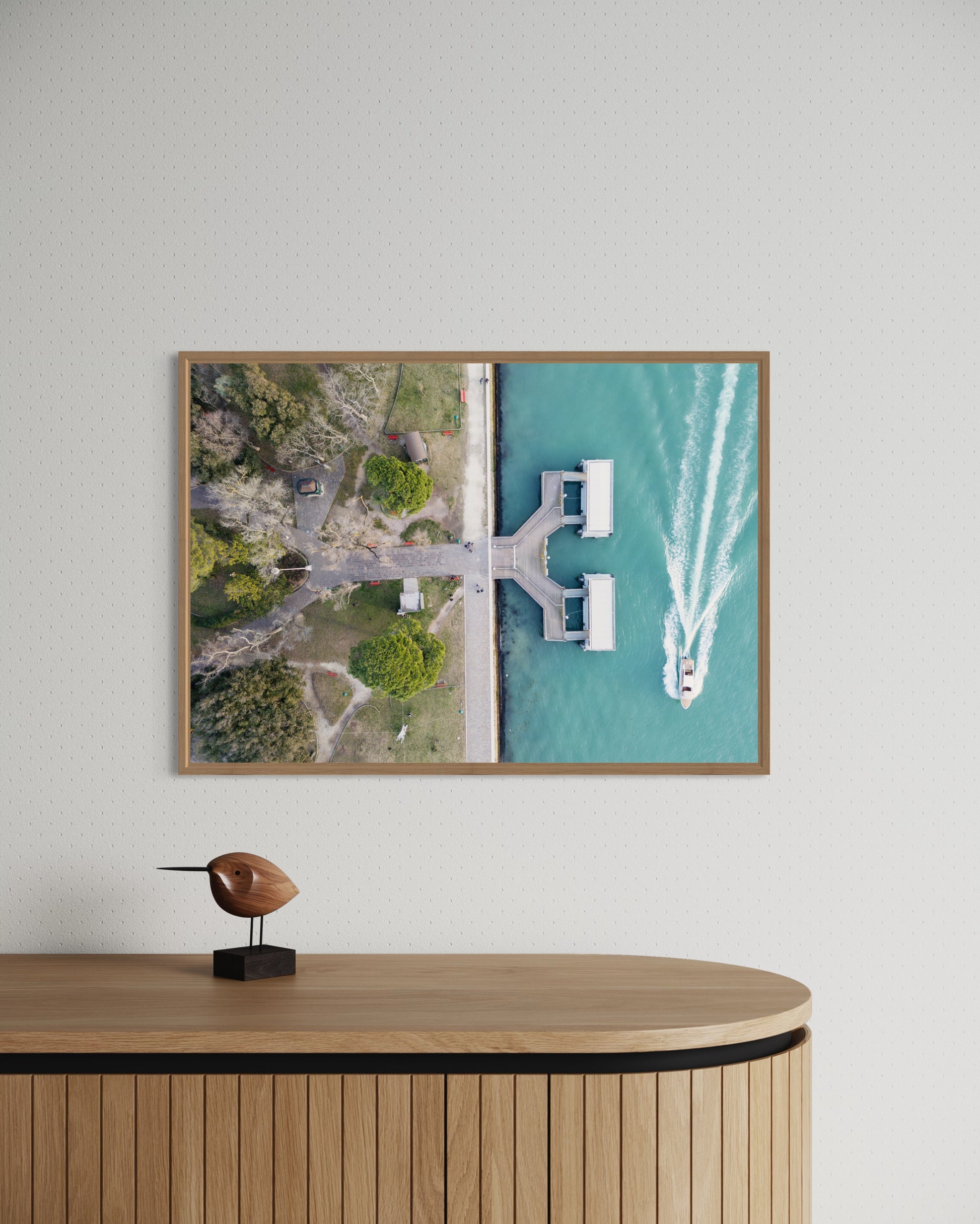 Landskabsbillede taget i Venedig, i Italien. Dronebillede af landskab, natur og arkitektur trykt som plakat eller på fotolærred til hjemmet