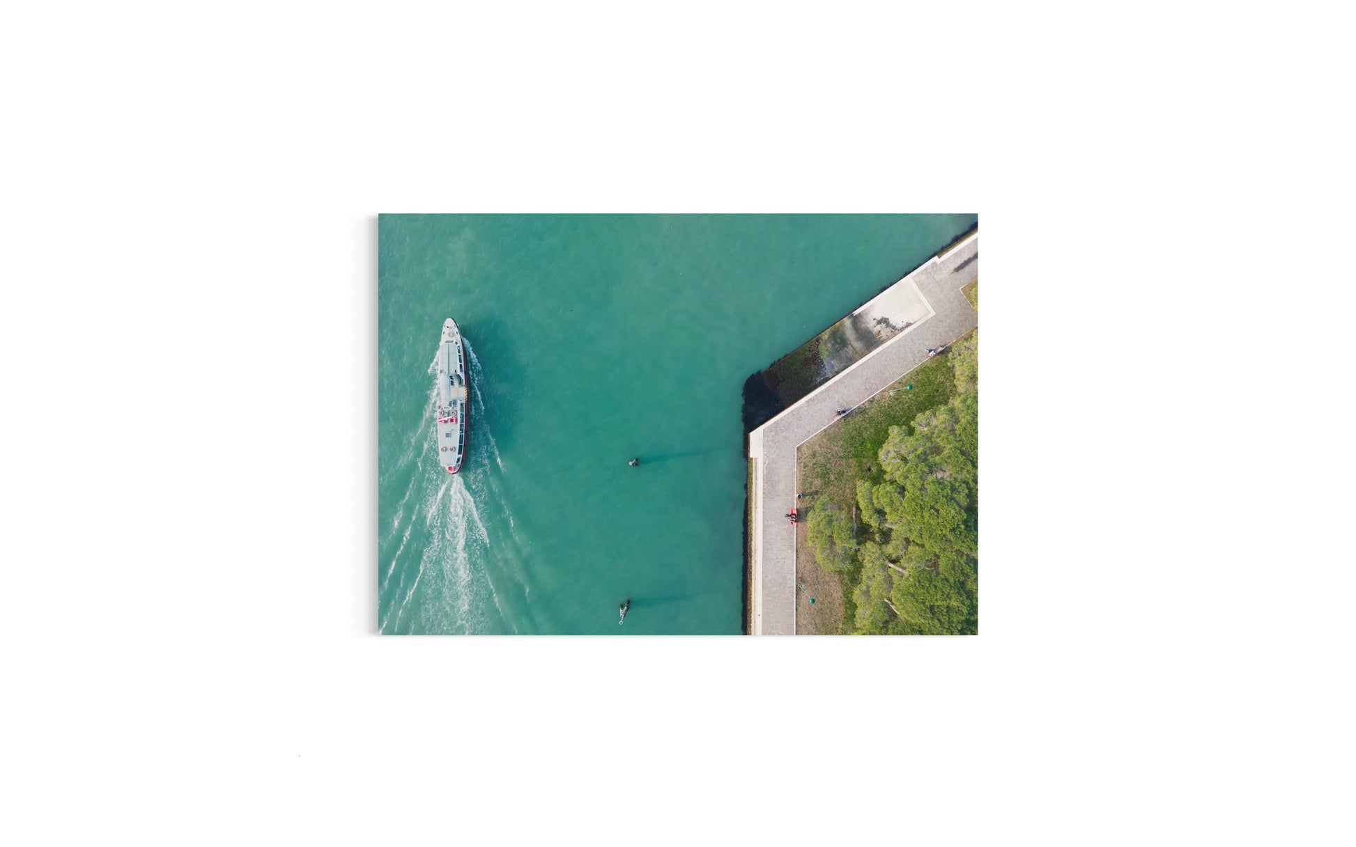Landskabsbillede taget i Venedig, i Italien. Dronebillede af landskab, natur og arkitektur trykt som plakat eller på fotolærred til hjemmet